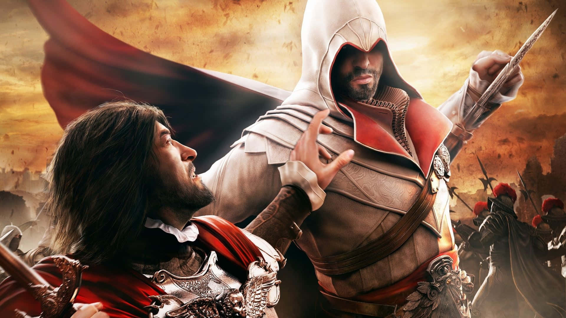 Epic Assassin's Creed Characters Lineup Wallpaper