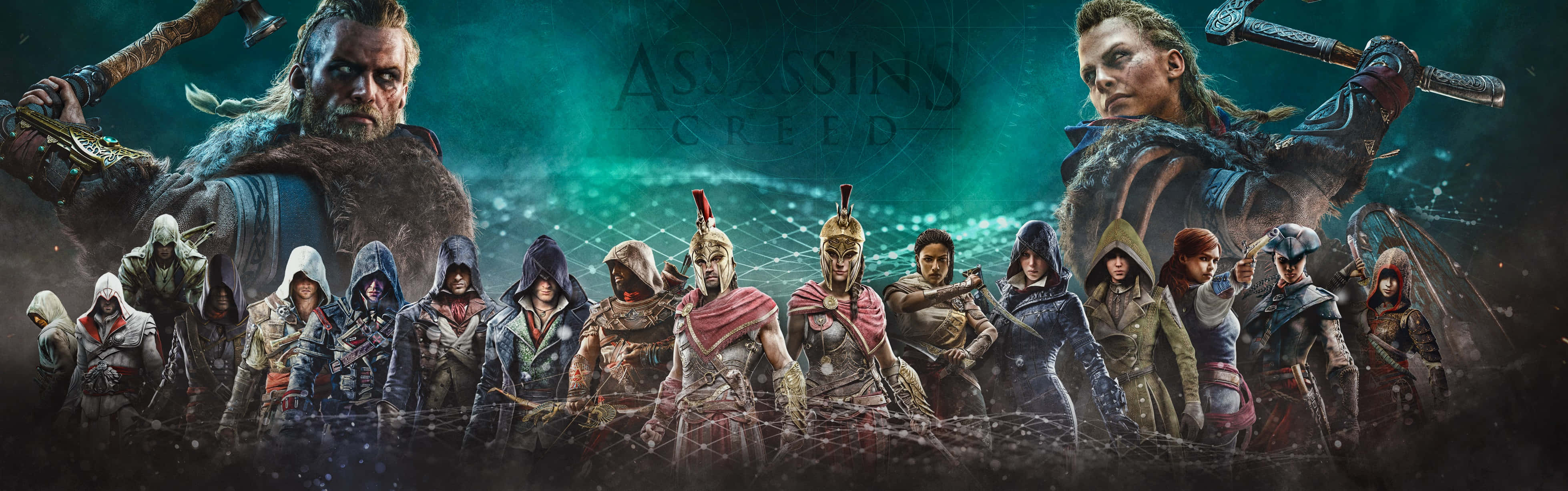 Iconic Assassin's Creed Characters United Wallpaper