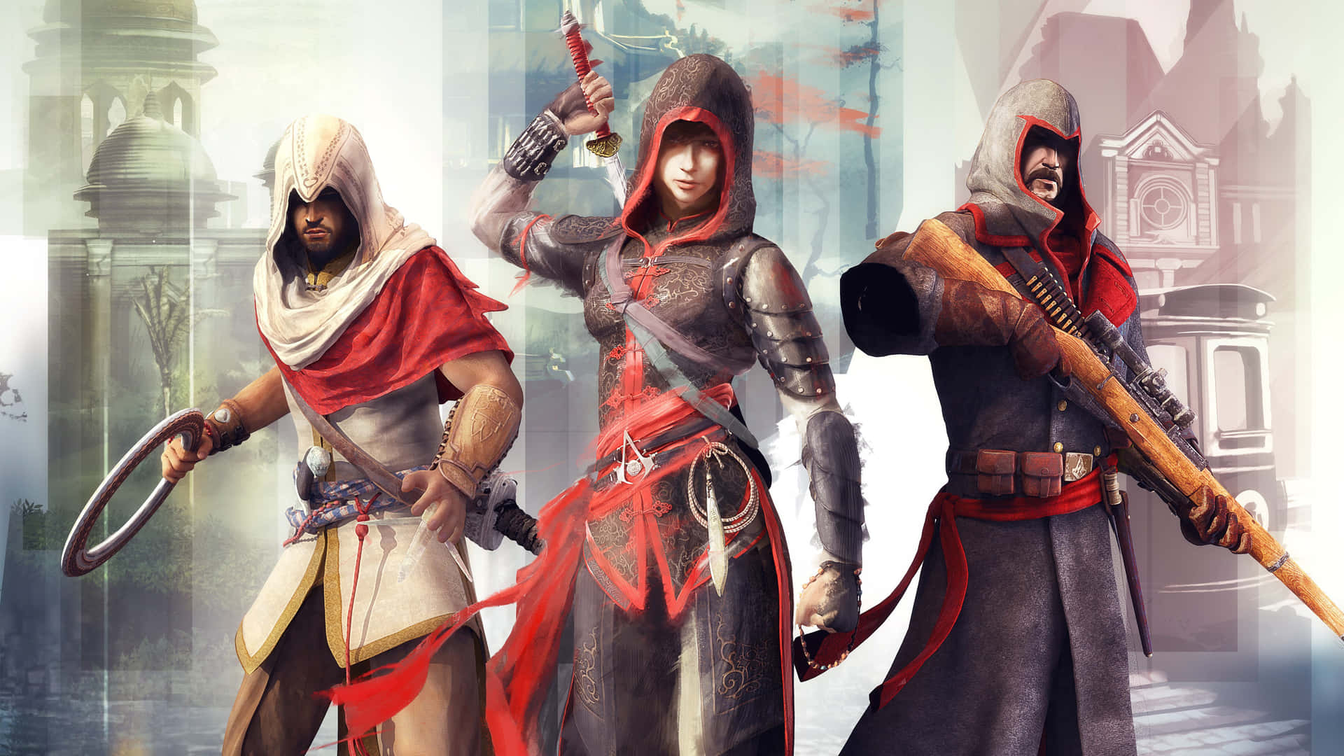Assassin's Creed Characters Lineup Wallpaper