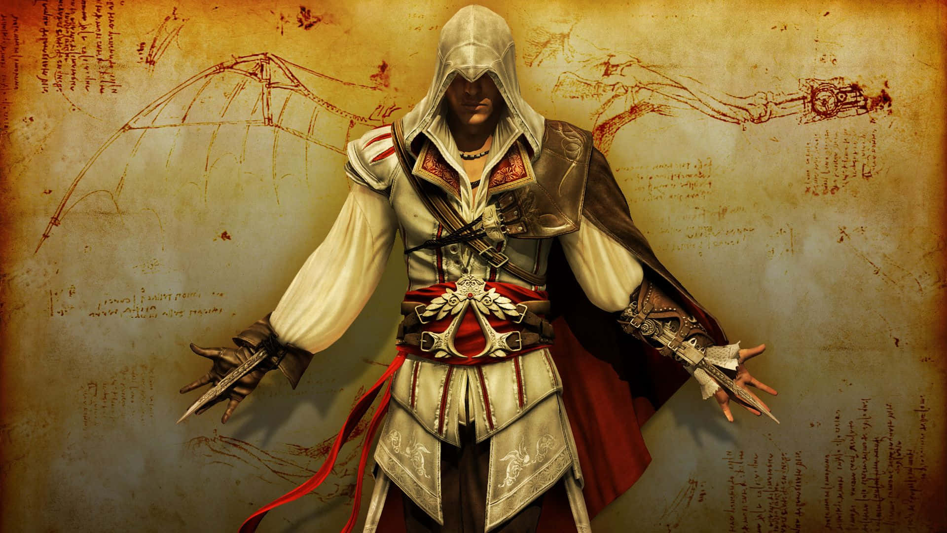 The Master Assassin Ezio Auditore in Action Wallpaper