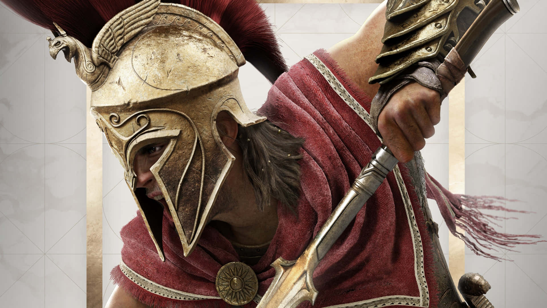 Fondode Pantalla De Assassin's Creed Odyssey Con Alexios En El Casco