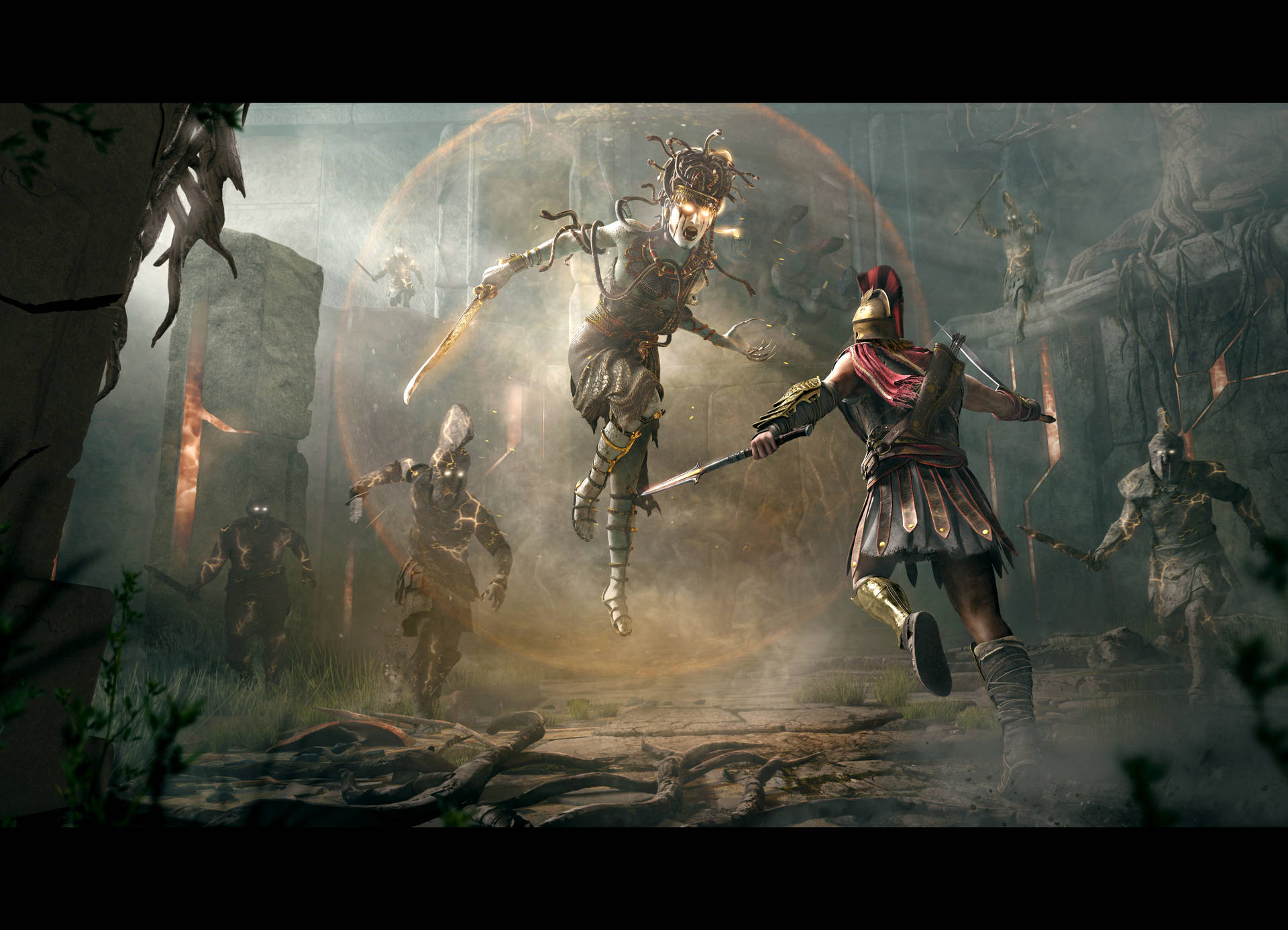 Assassin's Creed Odyssey Medusa Fight Wallpaper