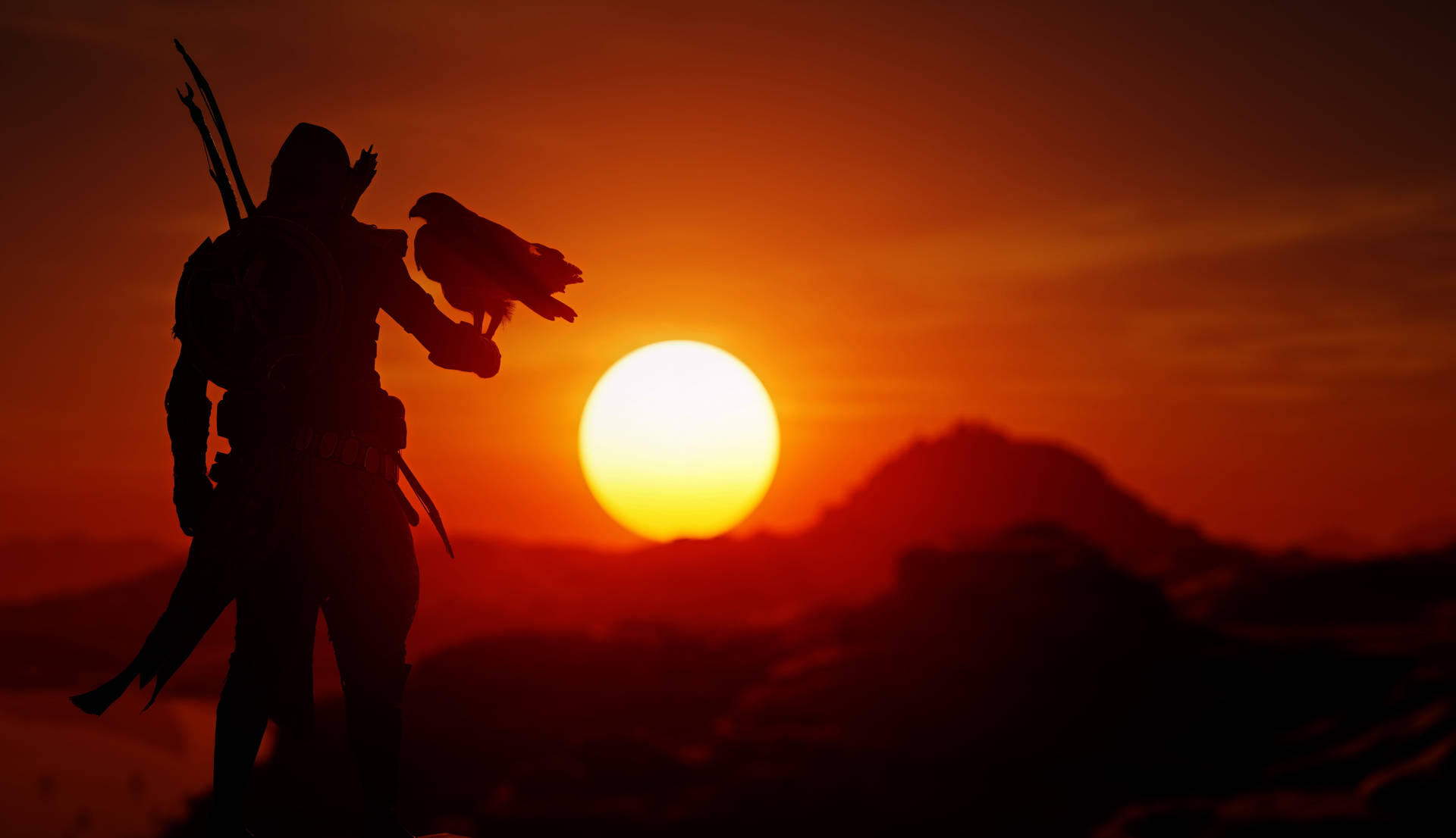 Assassin's Creed Origins Red Sunset Wallpaper