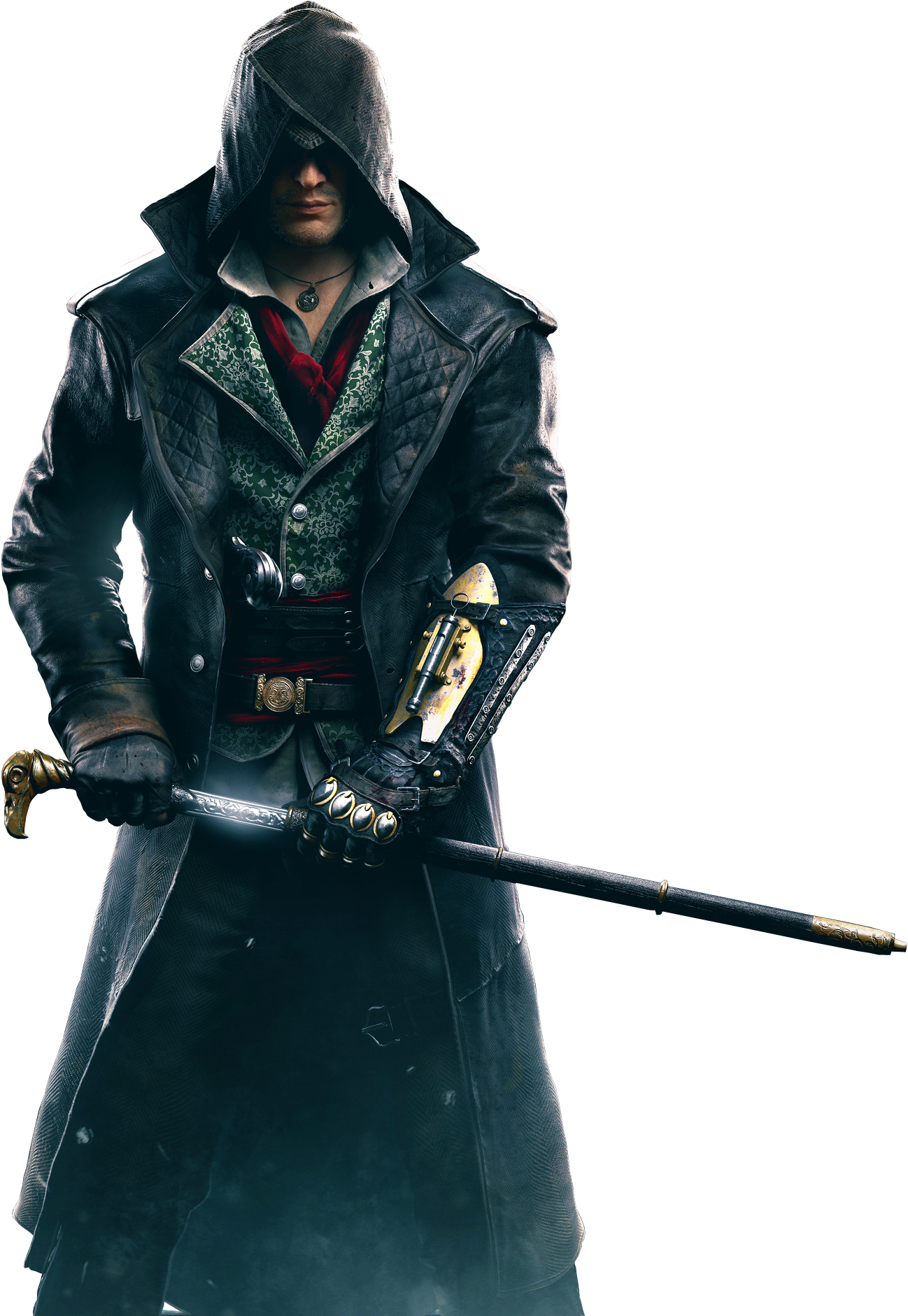 Assassins Creed Characterwith Hidden Bladeand Cane Sword PNG