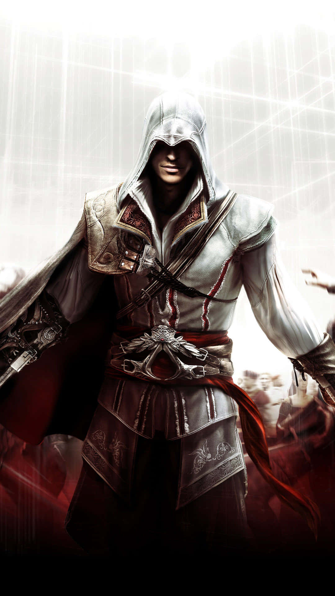 Oplev den spændende verden af Assassins Creed på din iPhone Wallpaper
