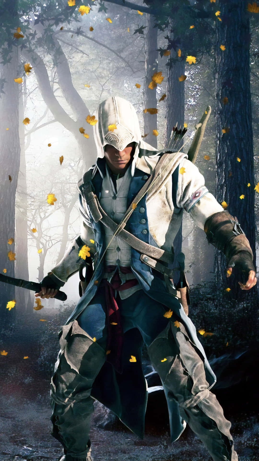 Assassin'screed Iii - Un Hombre Con Una Espada En El Bosque Fondo de pantalla