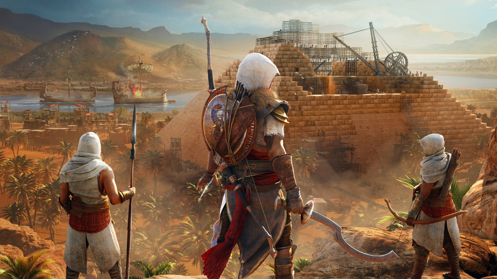 Assassins Creed Origins Amunet And Pyramid Wallpaper