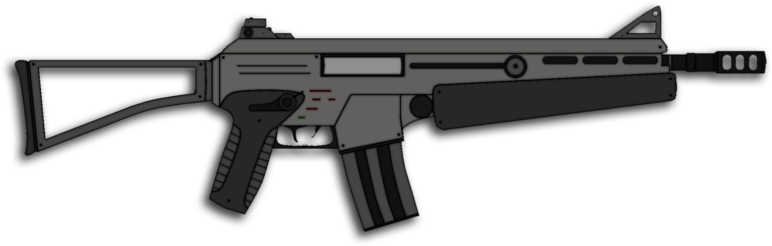 Assault Rifle Vector Illustration PNG