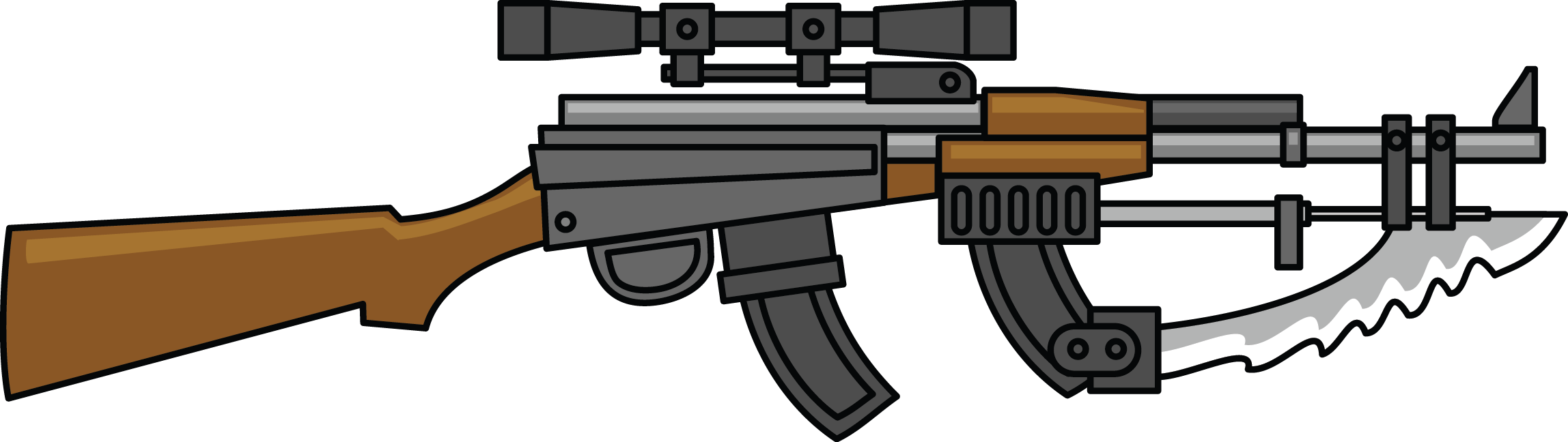 Assault Rifle With Bayonet Attachment PNG