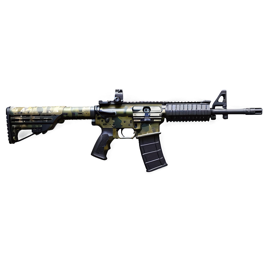 Assault Rifle With Camouflage Png Ifu67 PNG