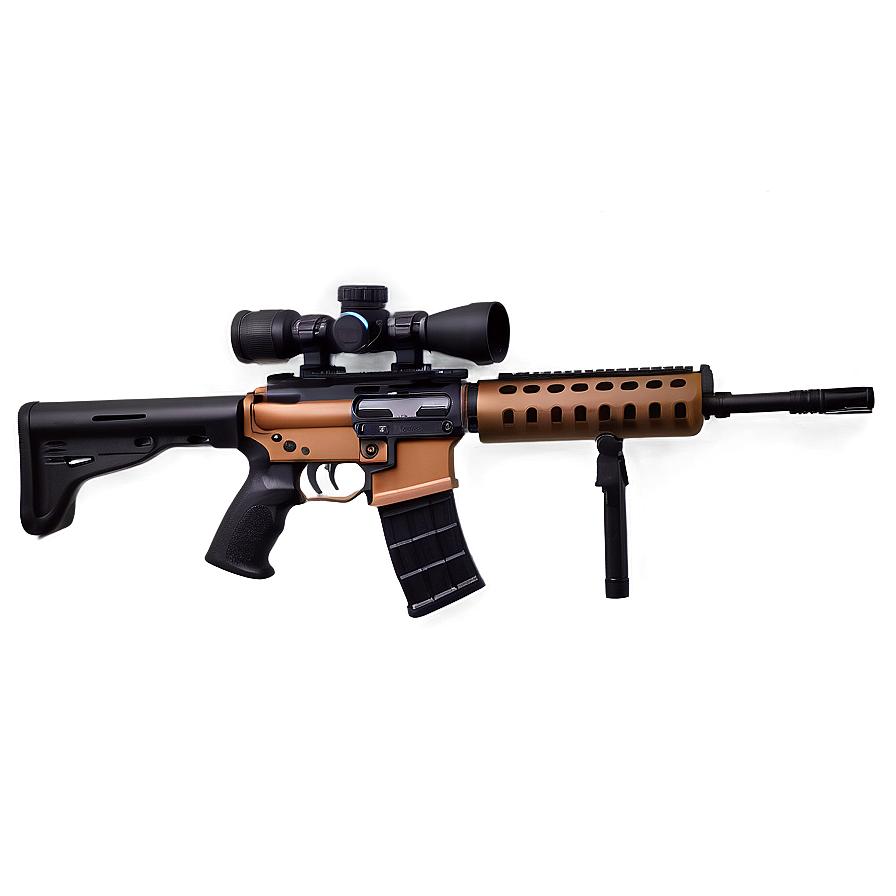 Assault Rifle With Scope Png 06122024 PNG