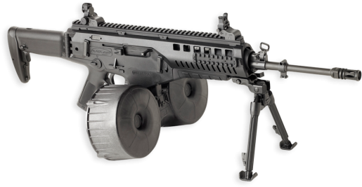 Assault Riflewith Drum Magazineand Bipod PNG