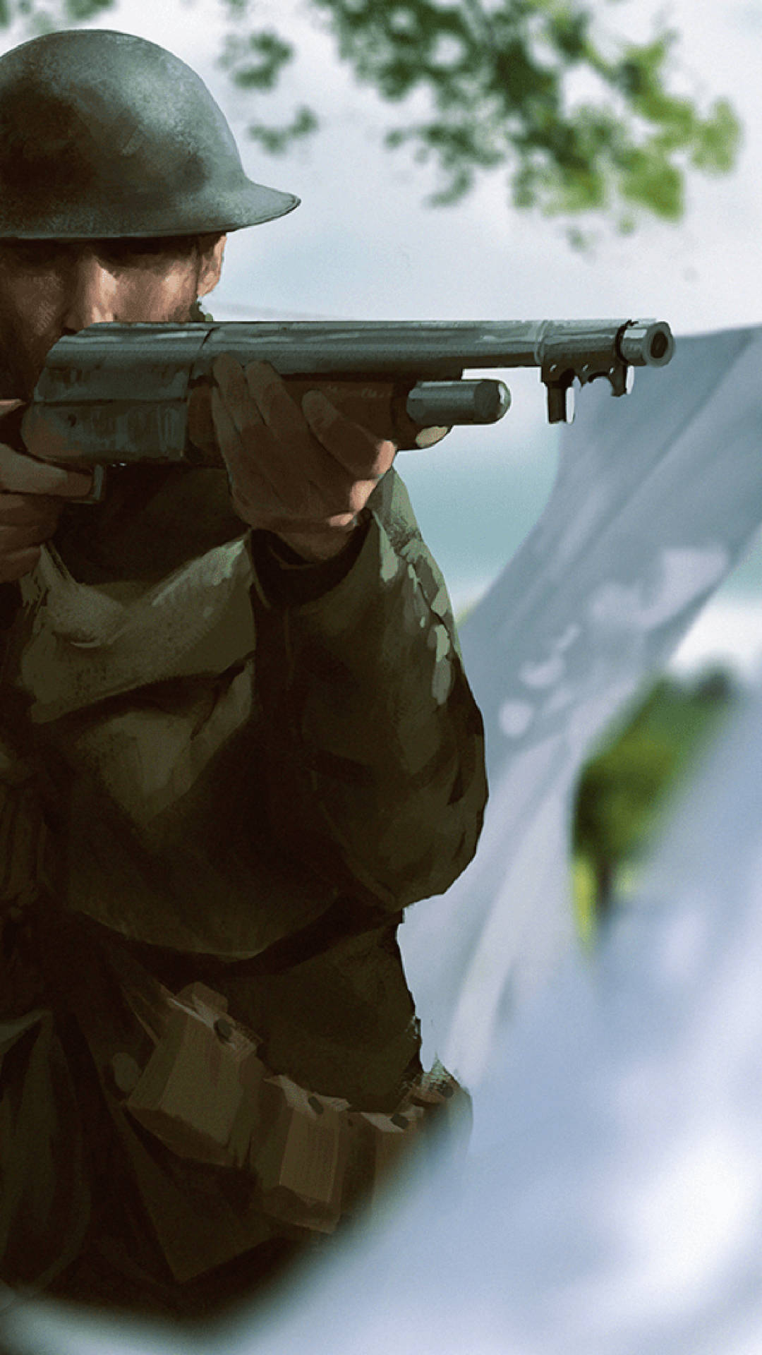 Caption: "Valiant Assault Soldier in Battlefield 1 in 4K" Wallpaper