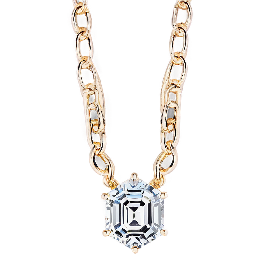Asscher Cut Diamond Necklace Png 06262024 PNG