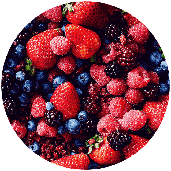 Assorted Berries Top View PNG