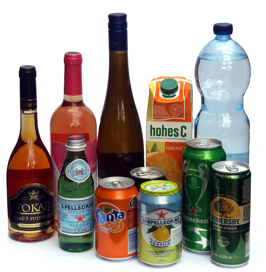 Assorted Beverage Collection PNG