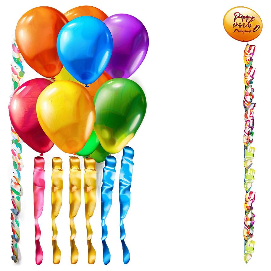 Assorted Birthday Balloon Png 06272024 PNG