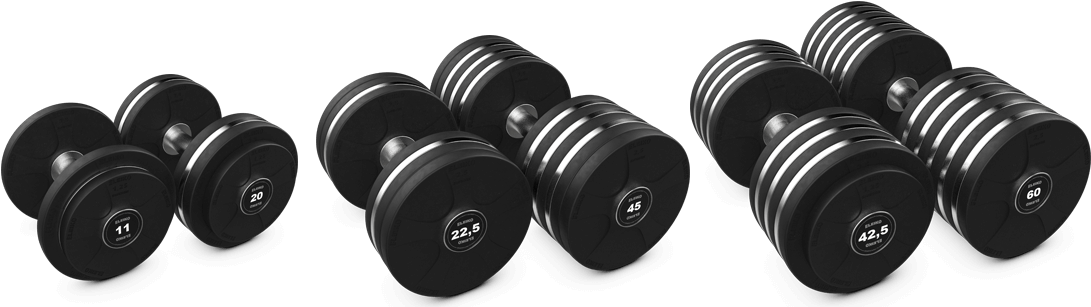 Assorted Black Dumbbells Fitness Equipment PNG