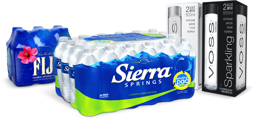 Assorted Bottled Water Brands PNG