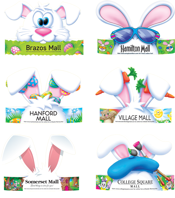 Assorted Bunny Ears Designs PNG