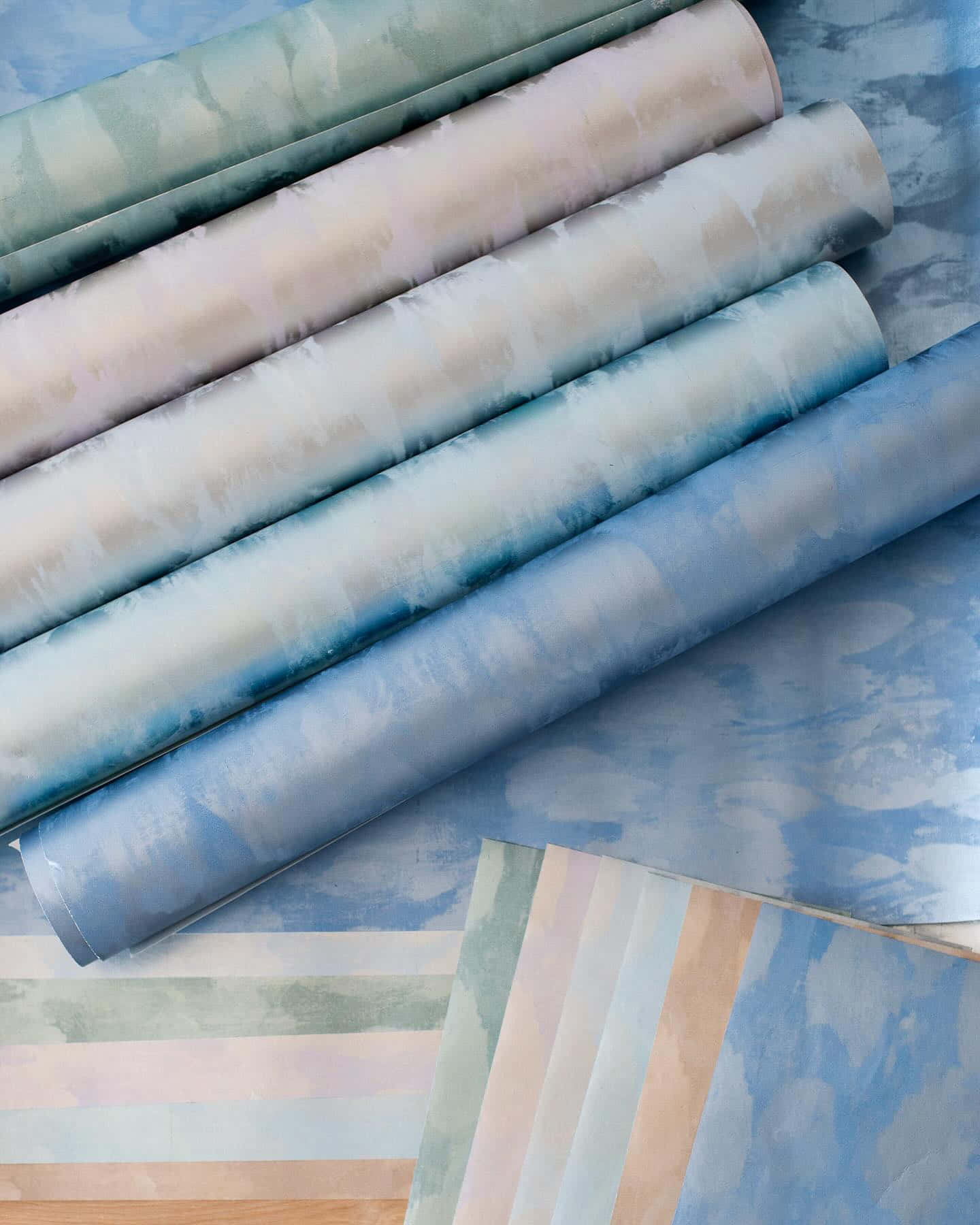 Assorted Calico Fabric Rolls Wallpaper