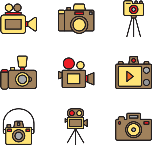 Assorted Camera Icons Set PNG