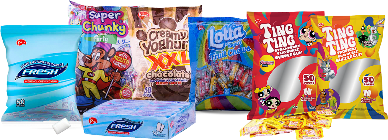 Assorted Candyand Gum Packages PNG