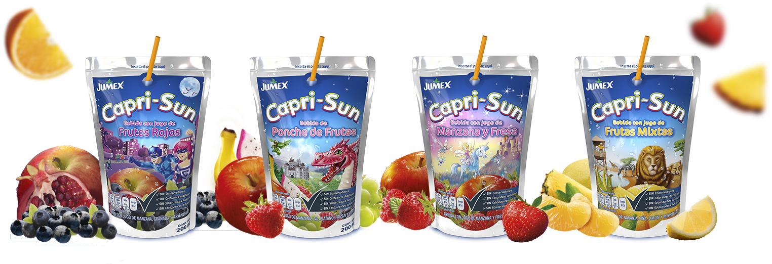 Assorted Capri Sun Juice Pouches PNG
