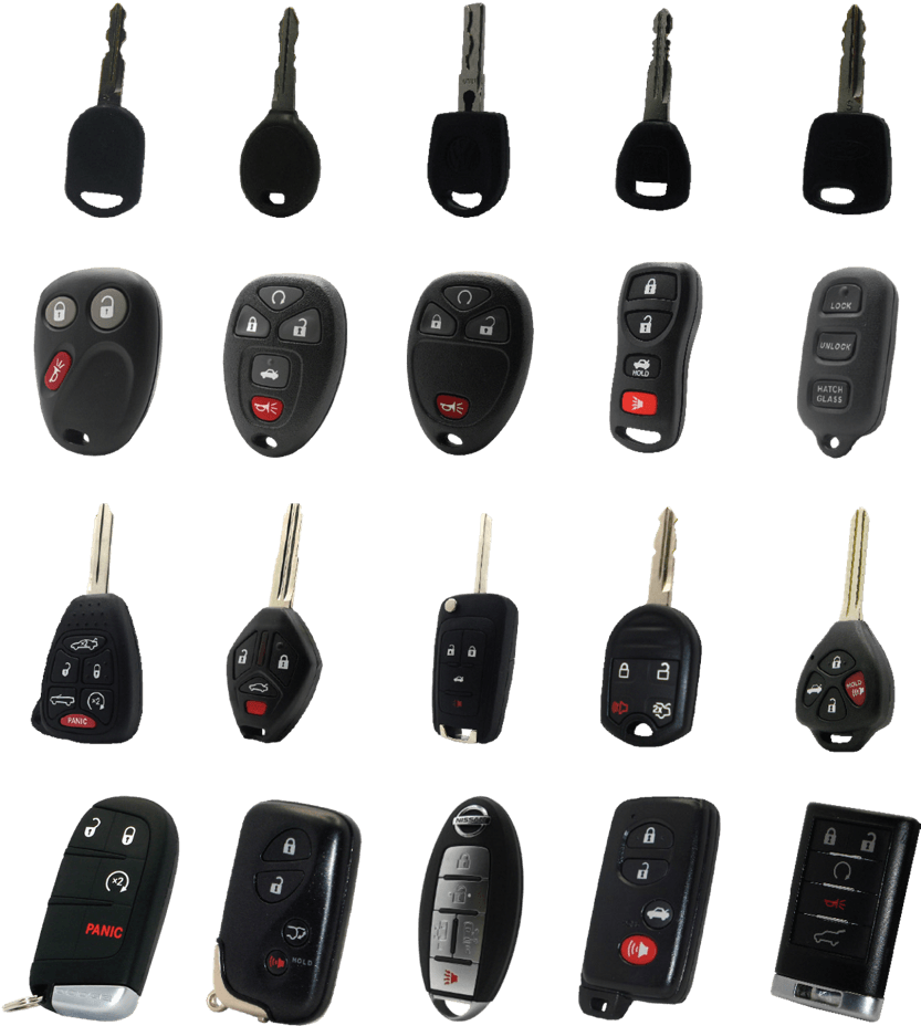 Assorted Car Keysand Fobs PNG