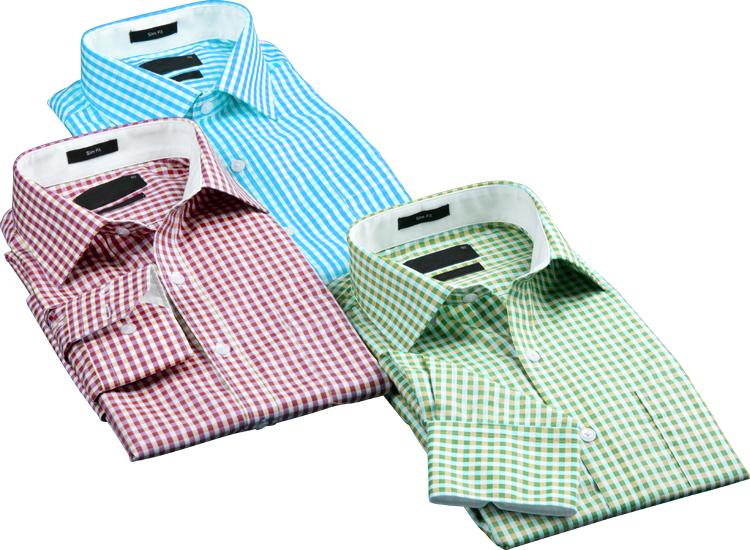 Assorted Checkered Dress Shirts PNG