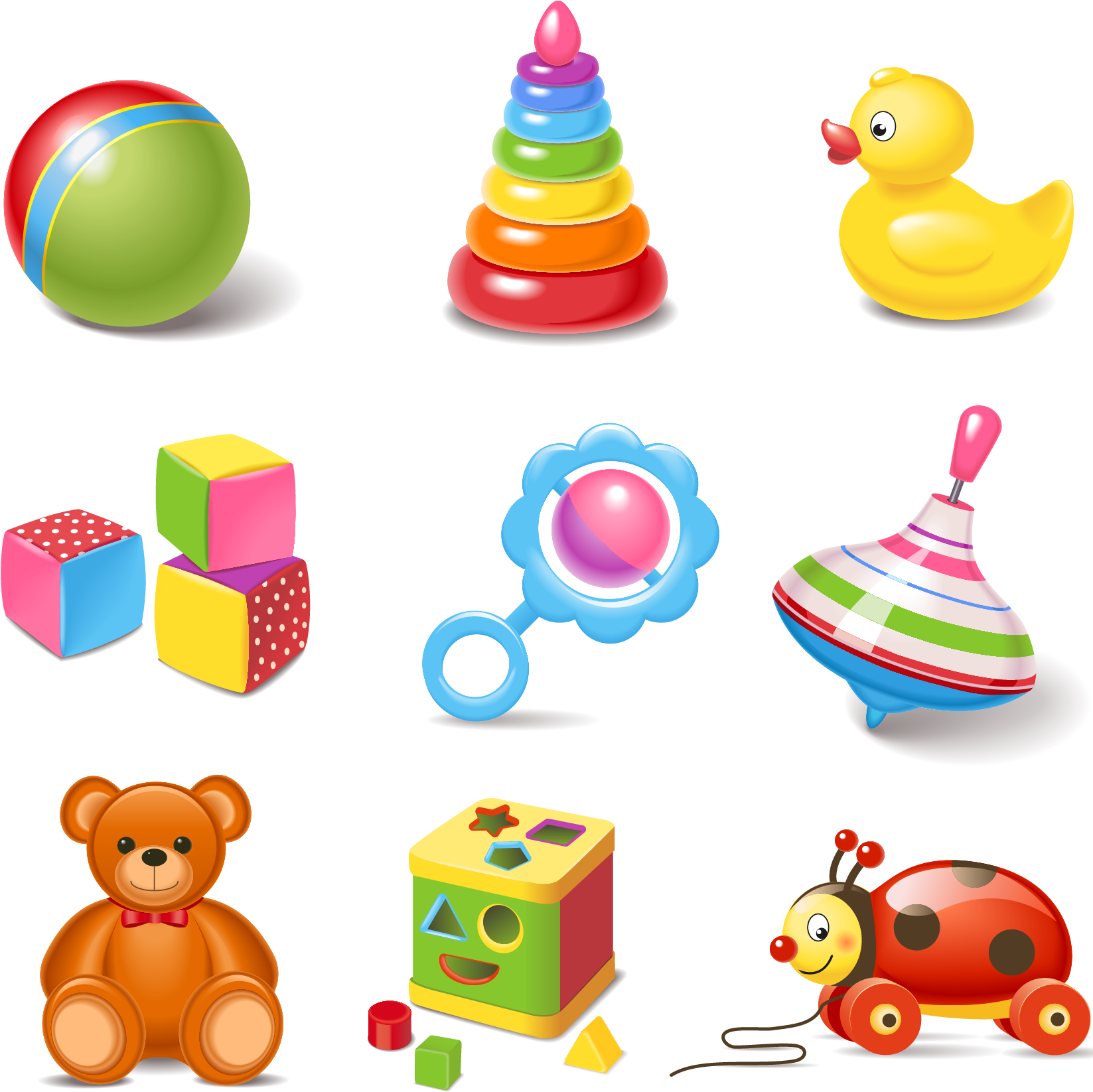 Assorted Childrens Toys Collection PNG