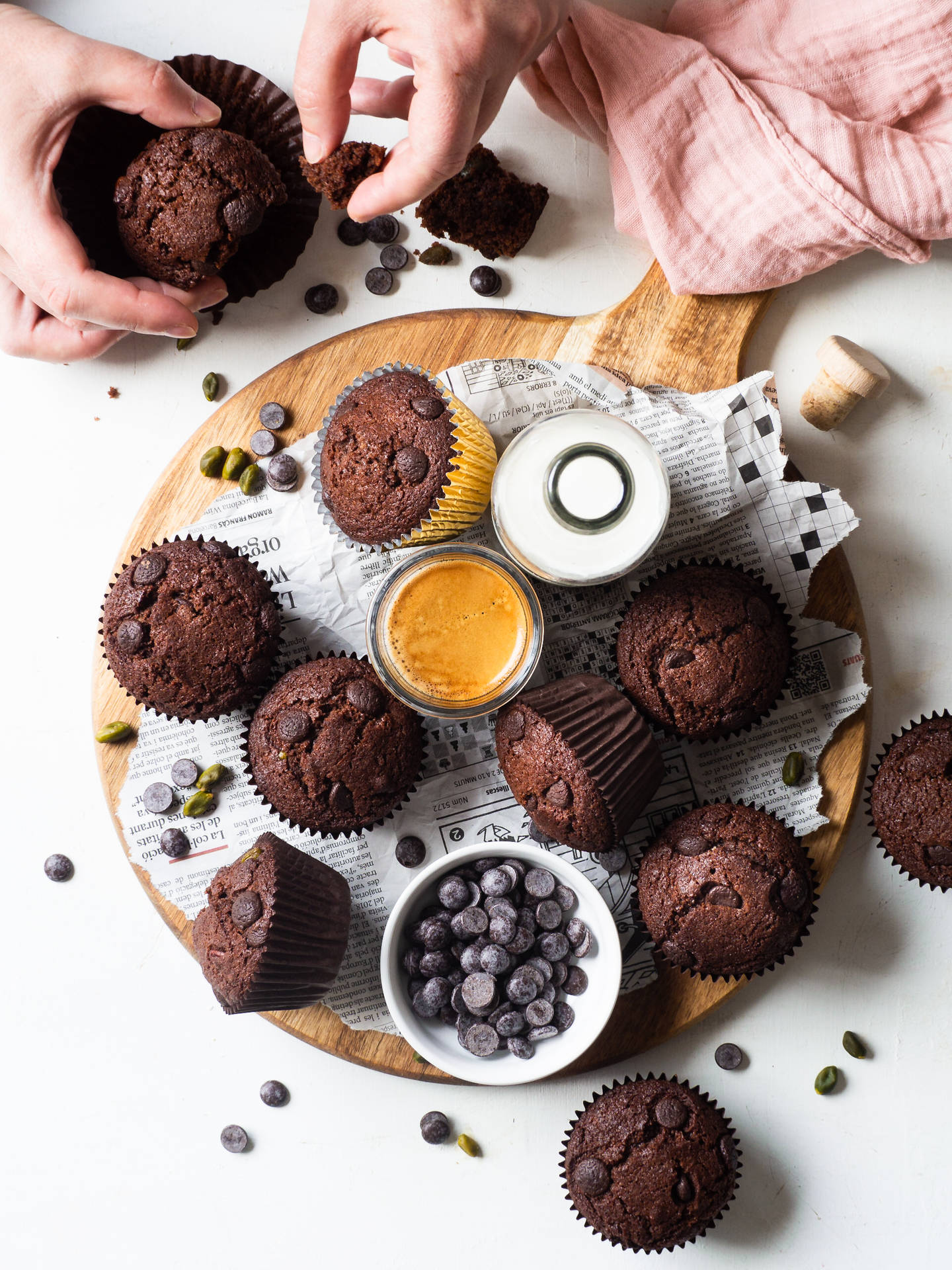 Assorted Chocolate Chip Muffins Wallpaper