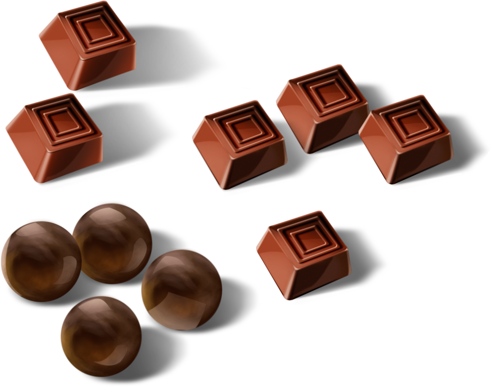 Assorted Chocolate Pieces PNG