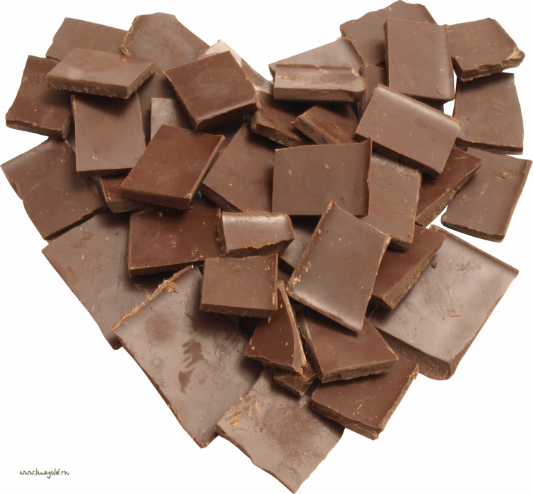 Assorted Chocolate Pieces Heart Shape PNG