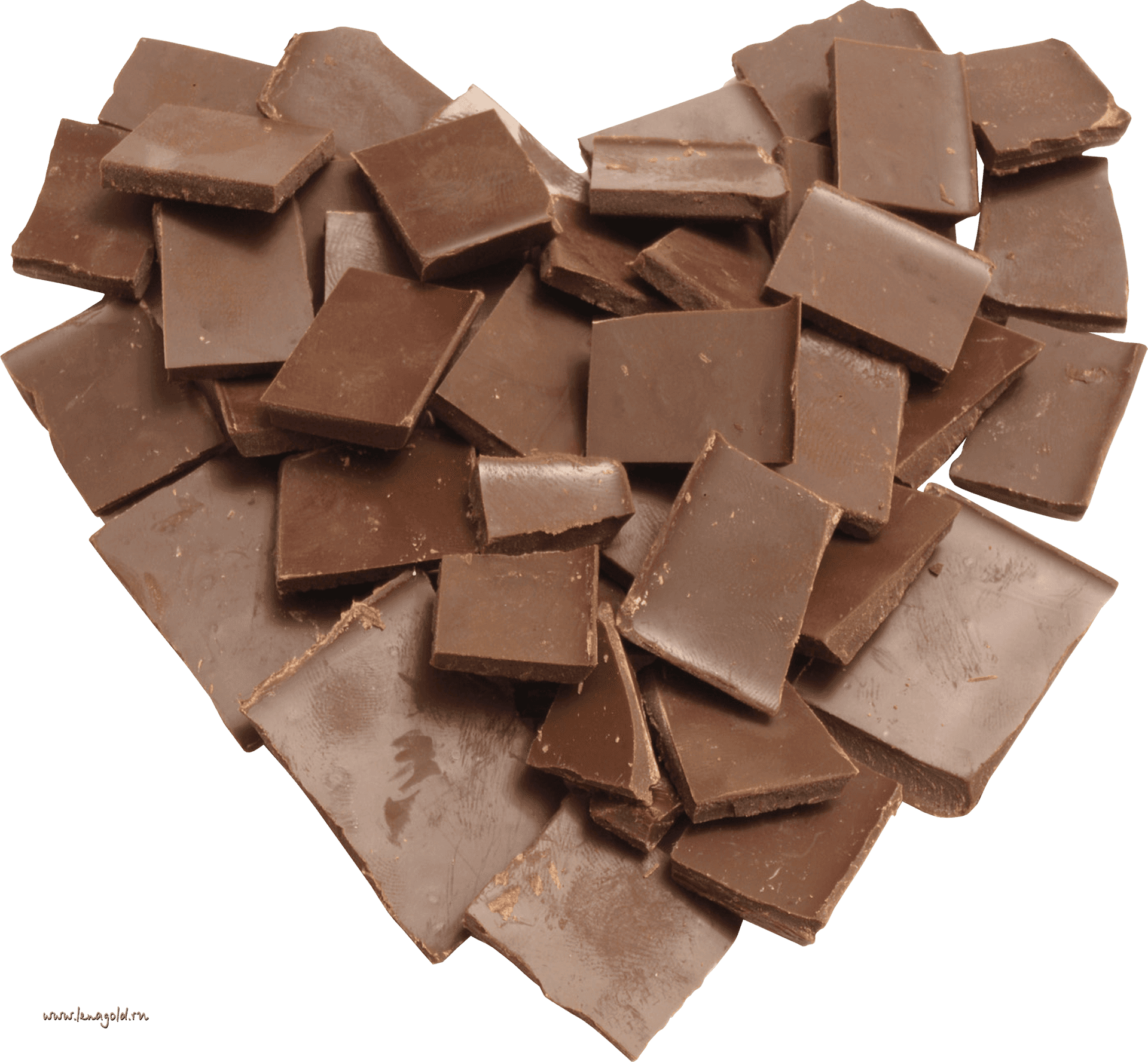 Assorted Chocolate Pieces Heart Shape PNG