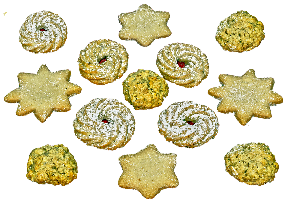 Assorted Christmas Cookies Festive Background PNG