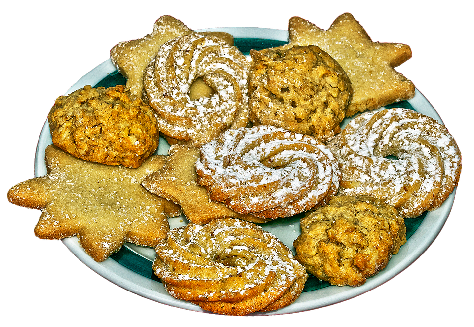Assorted Christmas Cookies Plate PNG