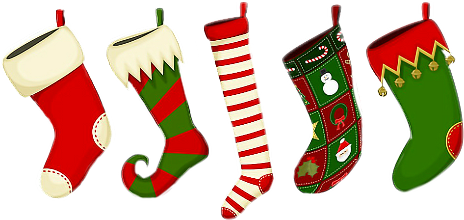 Assorted Christmas Stockings PNG