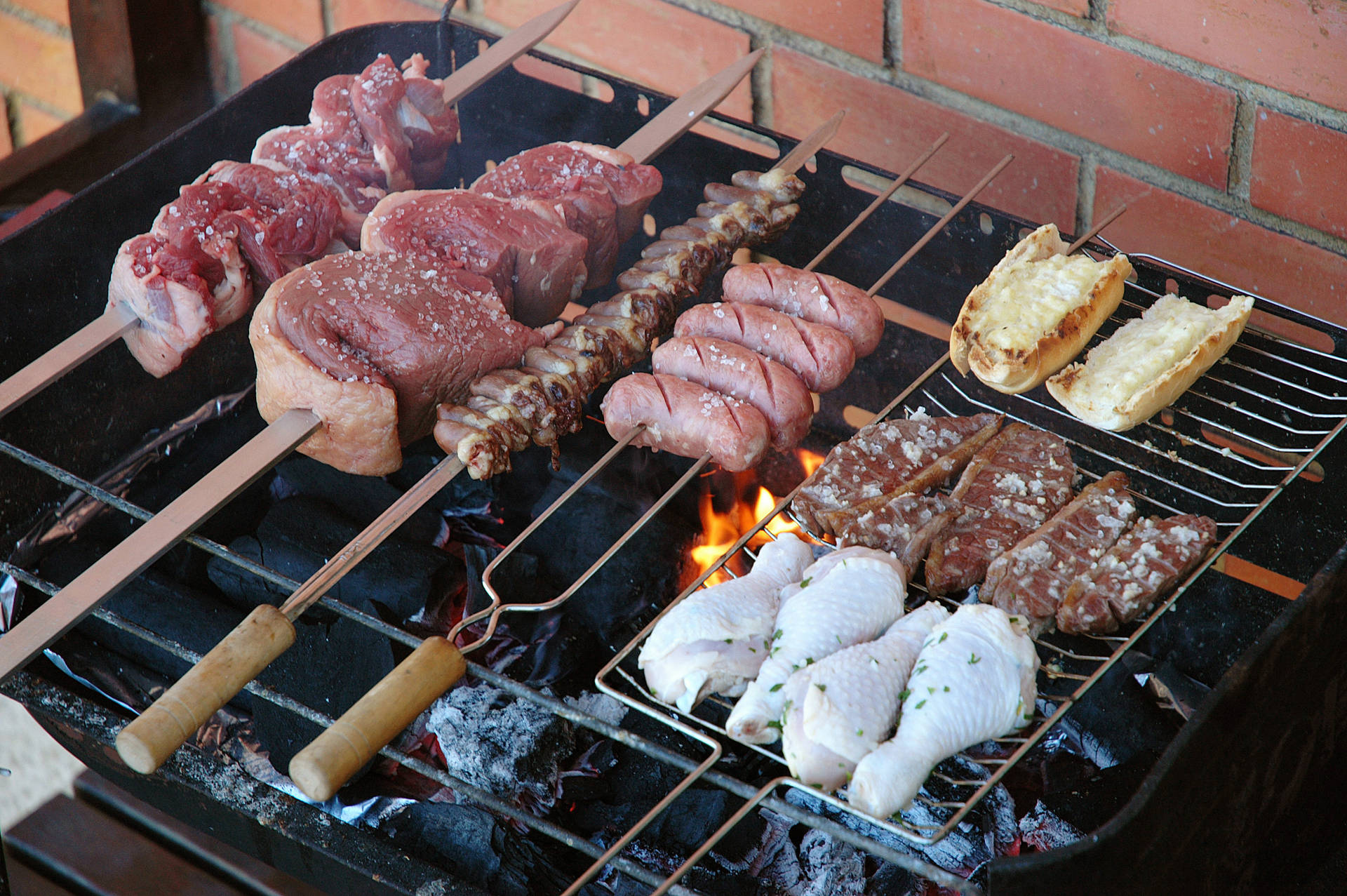 Assorted Churrasco On Grill Wallpaper