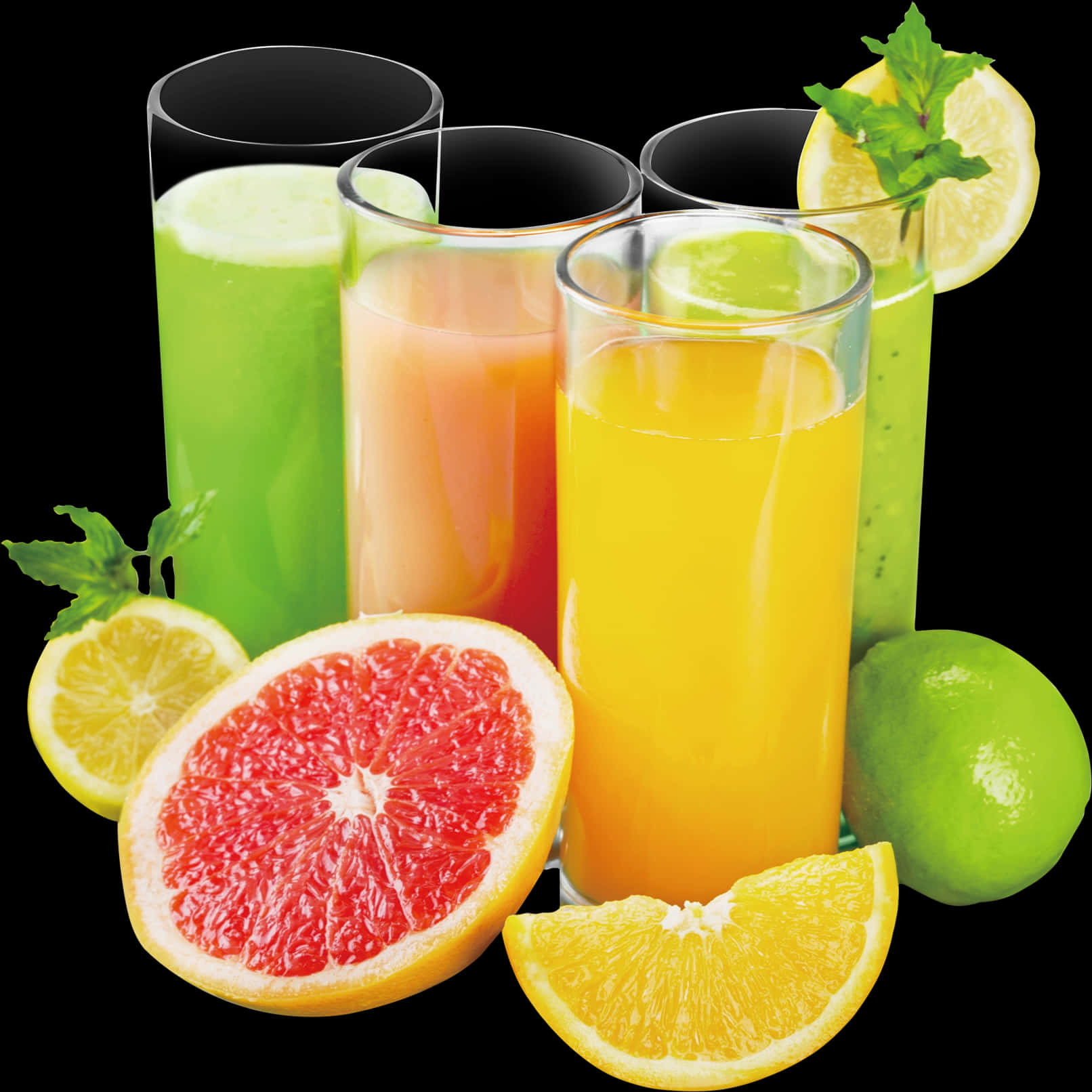 Assorted Citrus Fruit Juices PNG