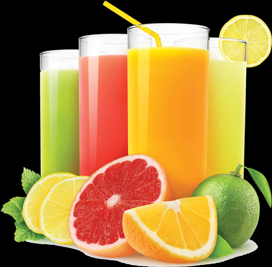 Assorted Citrus Juices PNG