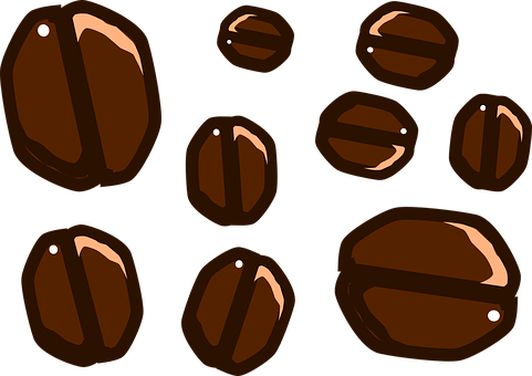 Assorted Coffee Beans Illustration PNG