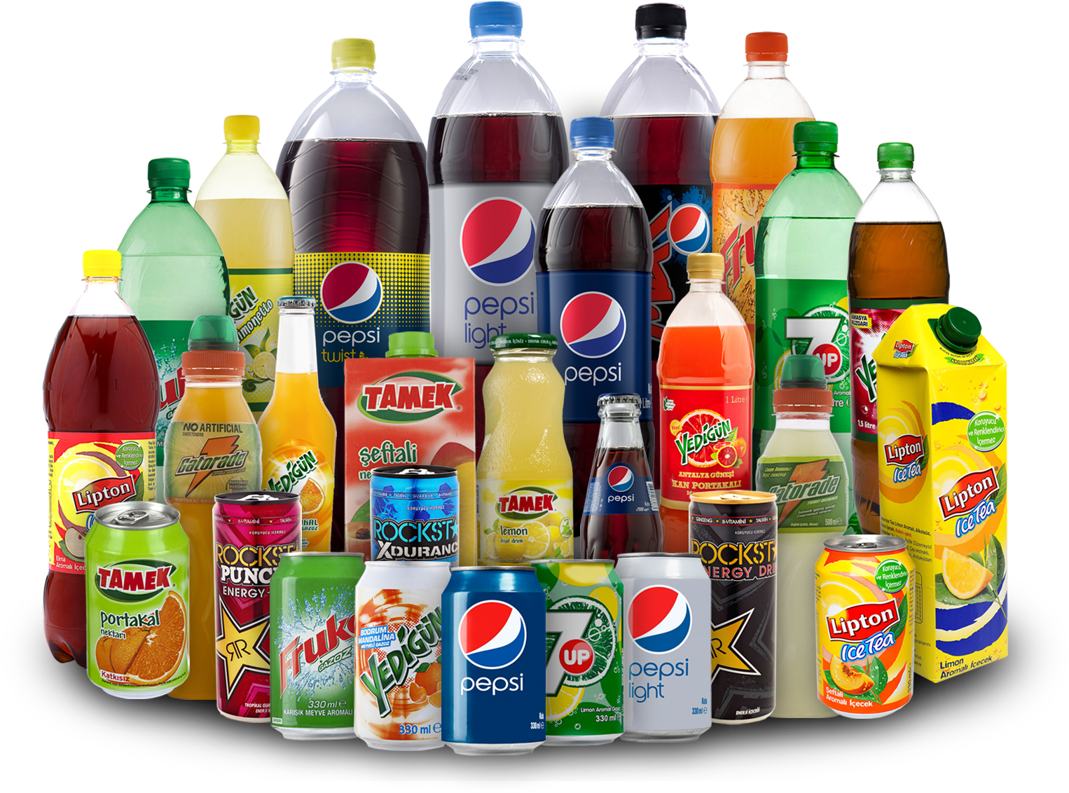 Assorted Cold Drinks Collection PNG