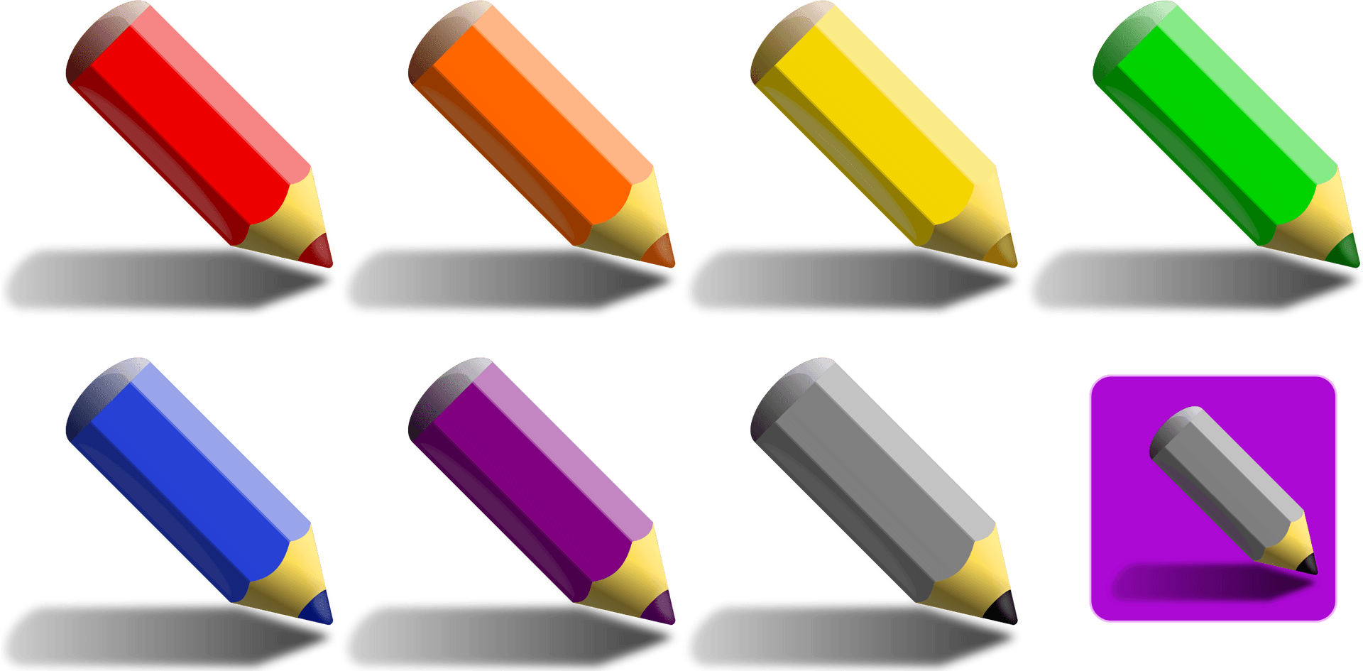 Assorted Colored Pencils Graphic PNG