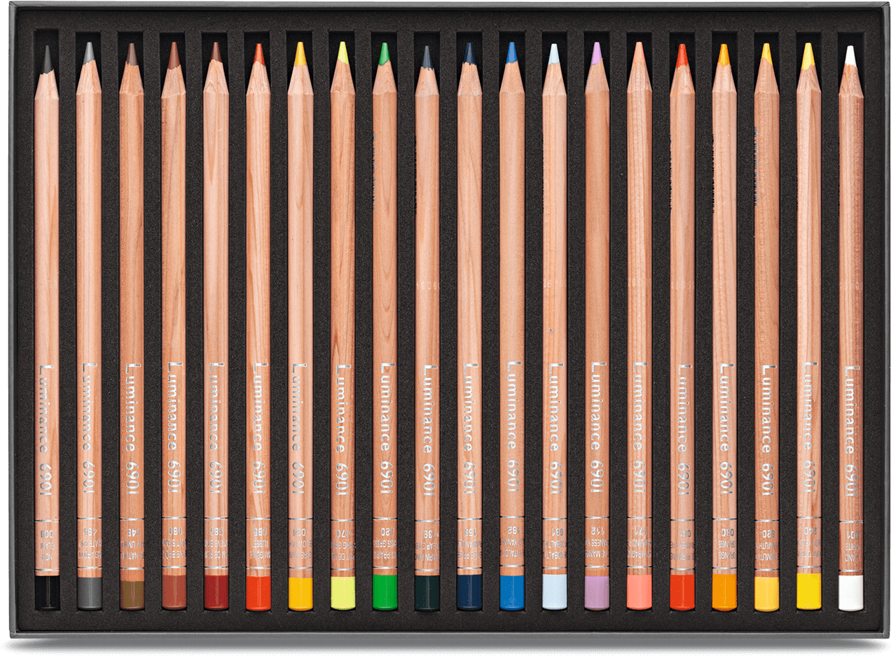 Assorted Colored Pencilsin Case PNG