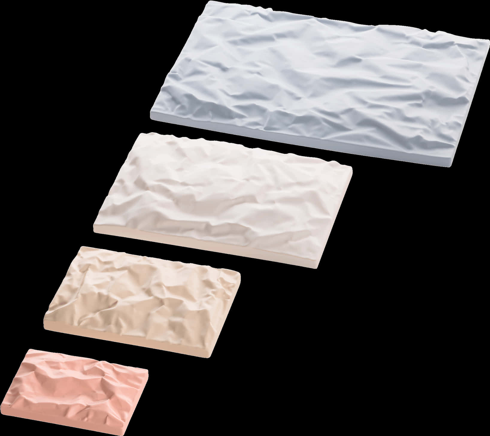 Assorted Crumpled Paper Textures PNG