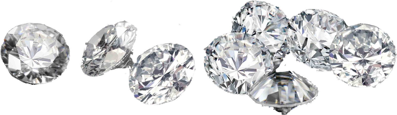 Assorted Cut Diamonds Transparent Background PNG