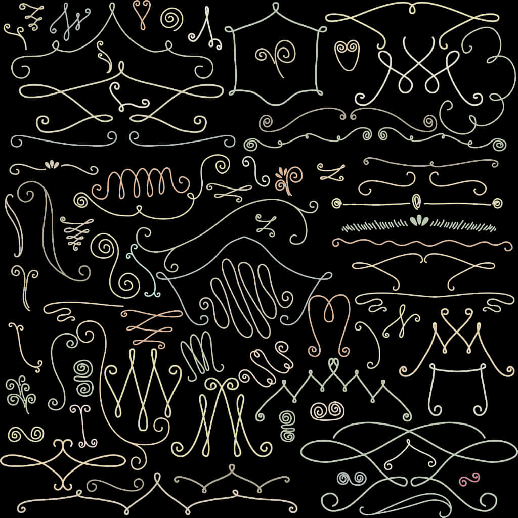 Assorted Decorative Lines Collection PNG