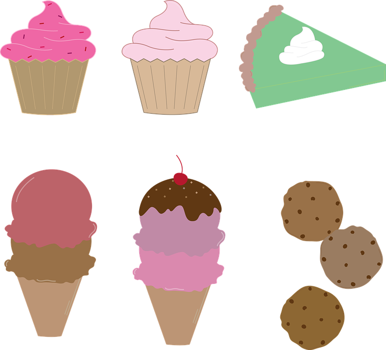 Assorted Desserts Vector Illustration PNG