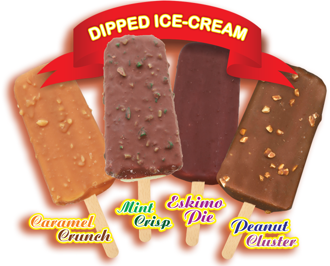Assorted Dipped Ice Cream Bars PNG
